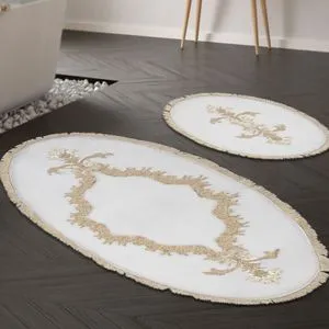 ALNE4656 Cream Bathmat Set (2 Pieces)