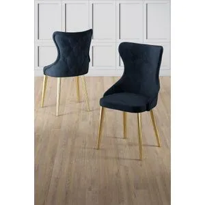 Alpa - Set stolica u antracitnoj i zlatnoj boji (4 komada)