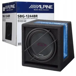 Alpine SBG-1244BR auto subwoofer 12" (30 cm) u bas-refleks kutiji, 250 W RMS, 800 W, 4 Ω