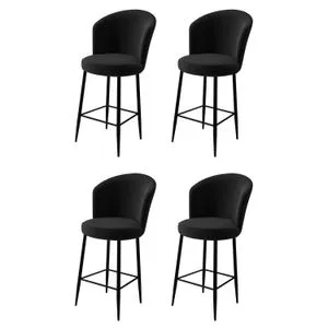 Alte - Black Black Bar Stool Set (4 Pieces)
