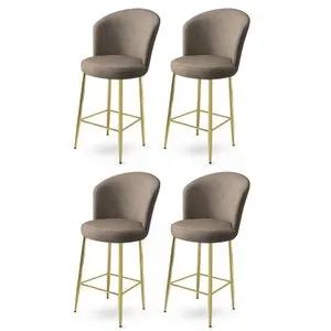 Alte - Cappuccino, Gold Bar Stool Set (4 komada)