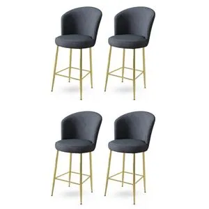 Alte - Set Barskih Stolica u Antracit i Zlatnoj (4 komada)