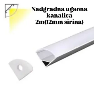 Aluminijumska ugaona kanalica sa difuzorom 2m