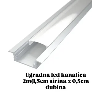 Aluminijumska ugradna kanalica sa difuzorom 2m