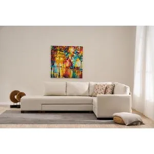 Aly Arzilla Right - Cream Cream Corner Sofa-Bed