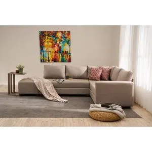 Aly Right - Beige Beige Corner Sofa-Bed
