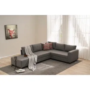 Aly Right - Grey Grey Corner Sofa-Bed