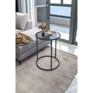 Alya Tekli - Black, Glass Black Side Table