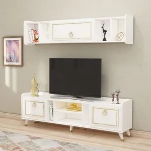 Alya - White, Gold White
Gold TV Unit