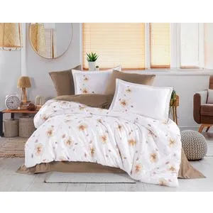 Amara - Brown Brown Satin Double Quilt Cover Set