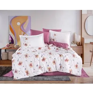 Amara - Plum Plum Satin Double Quilt Cover Set