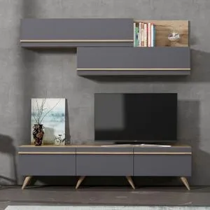 Amsterdam - Anthracite, Ciragan Anthracite
Walnut TV Unit