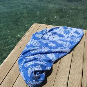 Ananas - Blue Blue Fouta (Beach Towel)