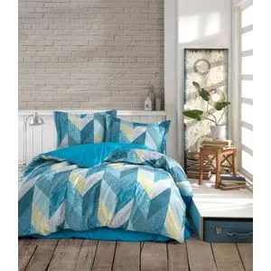 Anatolia - Plavi i Žuti Ranforce Set Posteljine