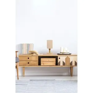 Anka Naturel Açık Hasır Abajurlu Masa Lambası Gold