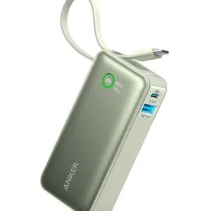 Anker NanoPowerBank 30W Built-In USB-C Cable Green