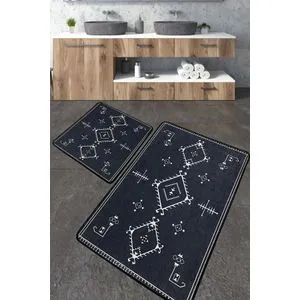Antiguo Dark Grey Bathmat Set (2 Pieces)