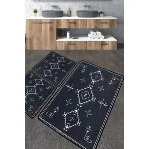 Antiguo Dark Grey Bathmat Set (3 Pieces)