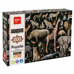 APLI Puzzle ugrožene životinje - savana