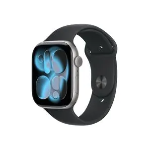 APPLE Watch S11 GPS 46mm Space Grey Aluminium Case with Black Sport Band - M/L (mev44rk/a)