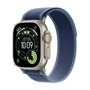Apple Watch Ultra 3 49mm Natural Titanium Case with Blue/Bright Blue Trail Loop - M/L mewu4se/a