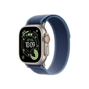 APPLE Watch Ultra 3 Cellular 49mm Natural Titanium Case with Blue/Bright Blue Trail Loop - M/L (m...