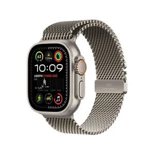 APPLE Watch Ultra2 v2 Cellular 49mm Natural Titanium Case with Natural Titanium Milanese Loop - L...