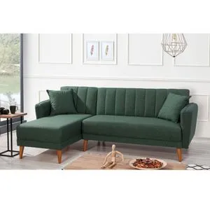 Aqua Corner Left - Dark Green Dark Green Corner Sofa-Bed