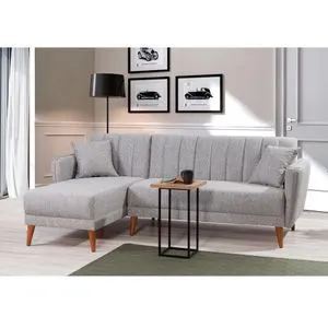 Aqua Corner Left - Grey Grey Corner Sofa-Bed