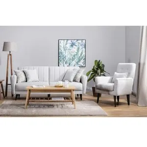 AQUA-TAKIM5-S 1005 Cream Sofa-Bed Set