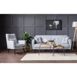 ARİA-TAKIM3-S 1008 Grey Sofa-Bed Set