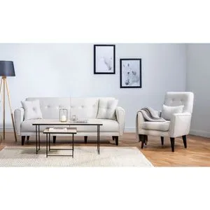 ARİA-TAKIM5-S 1005 Cream Sofa-Bed Set