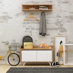 Arasso Hrast Bijeli Stalak za Cipele