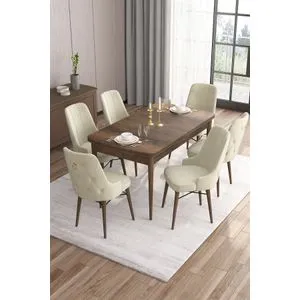 Are - Baroque, Cream Baroque
Cream Extendable Dining Table & Chairs Set (7 Pieces)