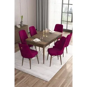 Are - Baroque, Damson Baroque
Damson Extendable Dining Table & Chairs Set (7 Pieces)