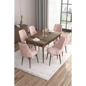 Are - Baroque, Pink Baroque
Pink Extendable Dining Table & Chairs Set (7 Pieces)