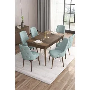 Are - Baroque, Sea Green Baroque
Sea Green Extendable Dining Table & Chairs Set (7 Pieces)