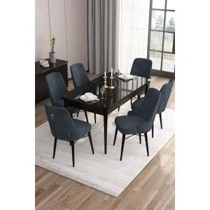 Are - Black Marble, Anthracite Black Marble
Anthracite Extendable Dining Table & Chairs Set (7 Pi...