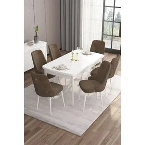 Are - White, Brown White
Brown Extendable Dining Table & Chairs Set (7 Pieces)