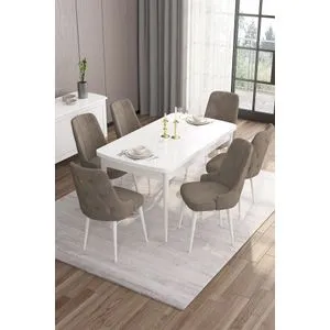 Are - White, Cappuccino White
Cappuccino Extendable Dining Table & Chairs Set (7 Pieces)