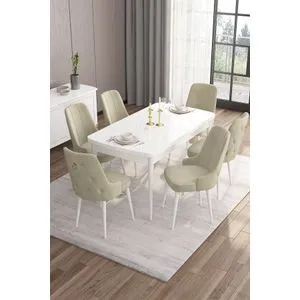 Are - White, Cream White
Cream Extendable Dining Table & Chairs Set (7 Pieces)