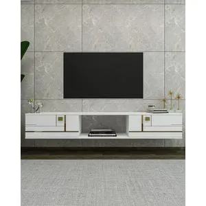 Aredam - TV Stalak u Beloj i Zlatnoj Boji