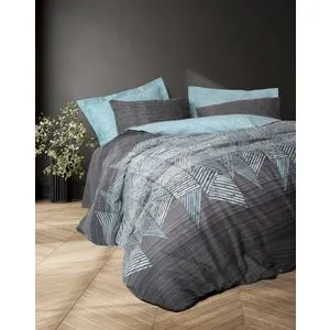Arel - Anthracite Anthracite Ranforce Super King Quilt Cover Set (EU) (IT)