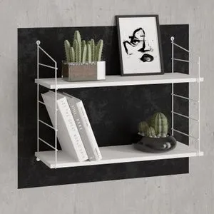 Armoni 2'li - Shiny White White Wall Shelf