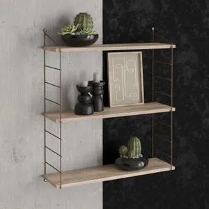 Armoni 3'lü - Sacramento Brown Wall Shelf
