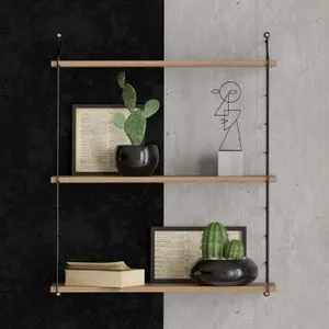 Armoni 3'lü - Walnut Walnut Wall Shelf