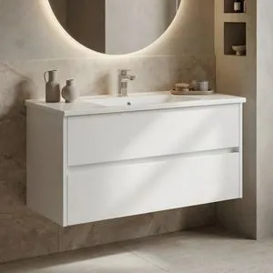 Arno 100 - 756 White Bathroom Cabinet With Sink