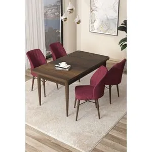 Arp - Baroque, Burgundy Baroque
Burgundy Dining Table & Chairs Set (5 Pieces)