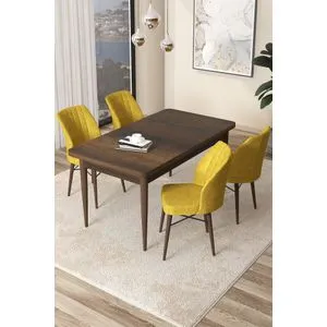 Arp - Baroque, Mustard Baroque
Mustard Dining Table & Chairs Set (5 Pieces)