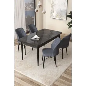 Arp - Black Marble, Fume Black Marble
Fume Dining Table & Chairs Set (5 Pieces)
